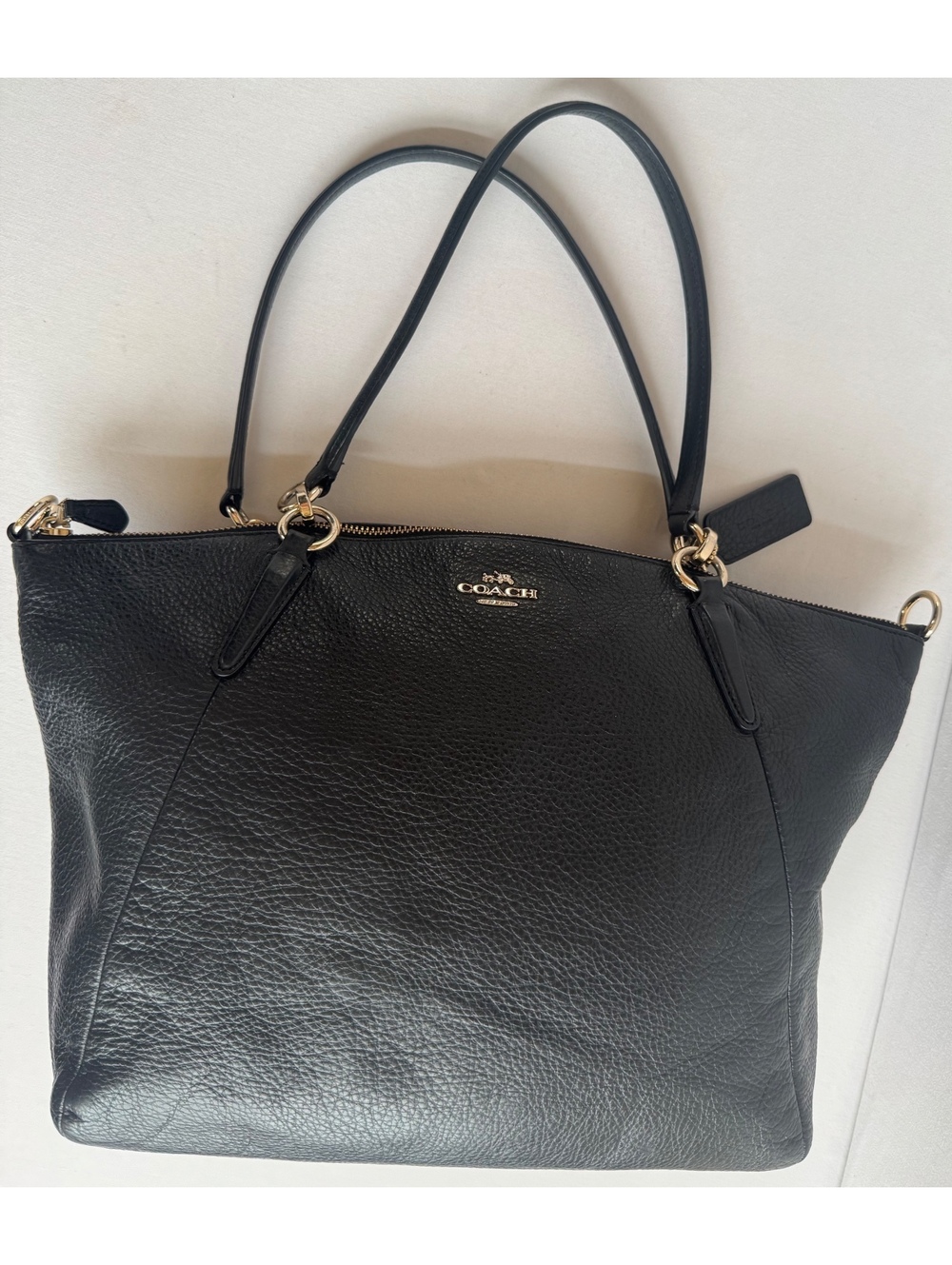 Coach Kelsey Satchel Black Pebbled Leather Gold Hardware Crossbody F36591 - Picture 13 of 16